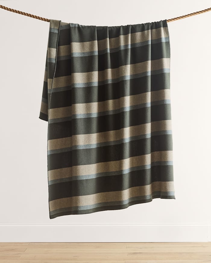 ECO-WISE WOOL PLAID/STRIPE BLANKET